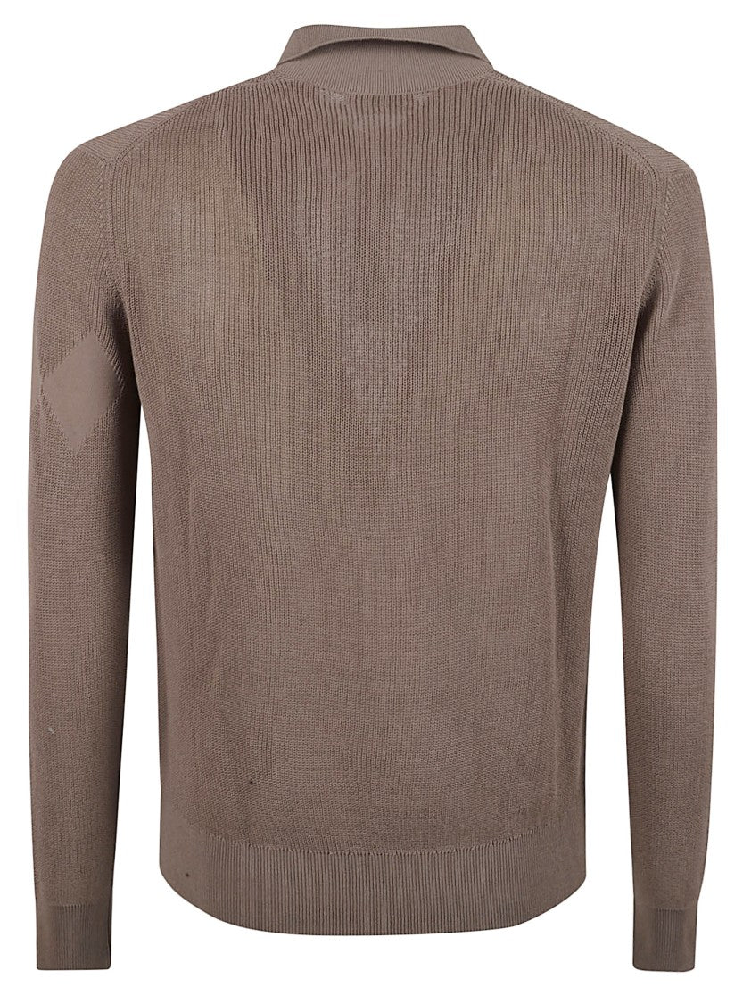 Ballantyne Textured Knit Long-Sleeved Polo
