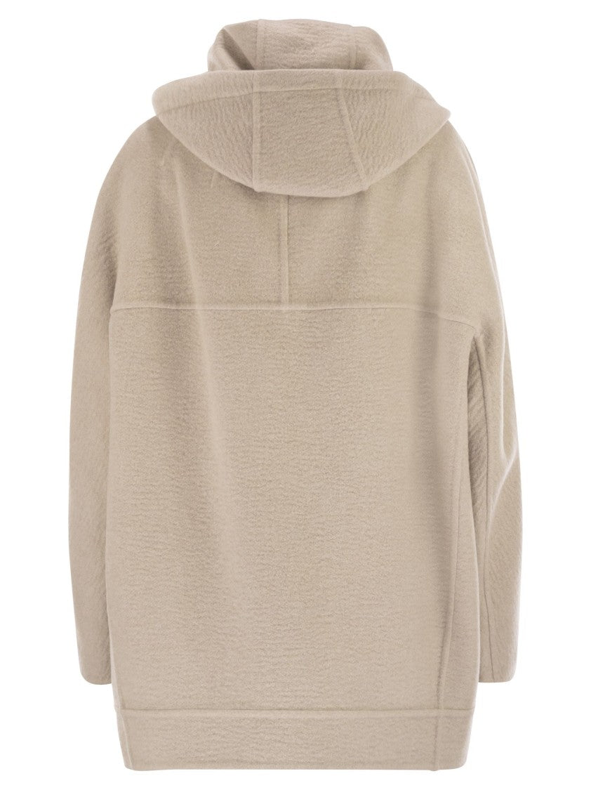 Max Mara Gradi - Double-Layered Pure Cashmere Sweatshirt Coat