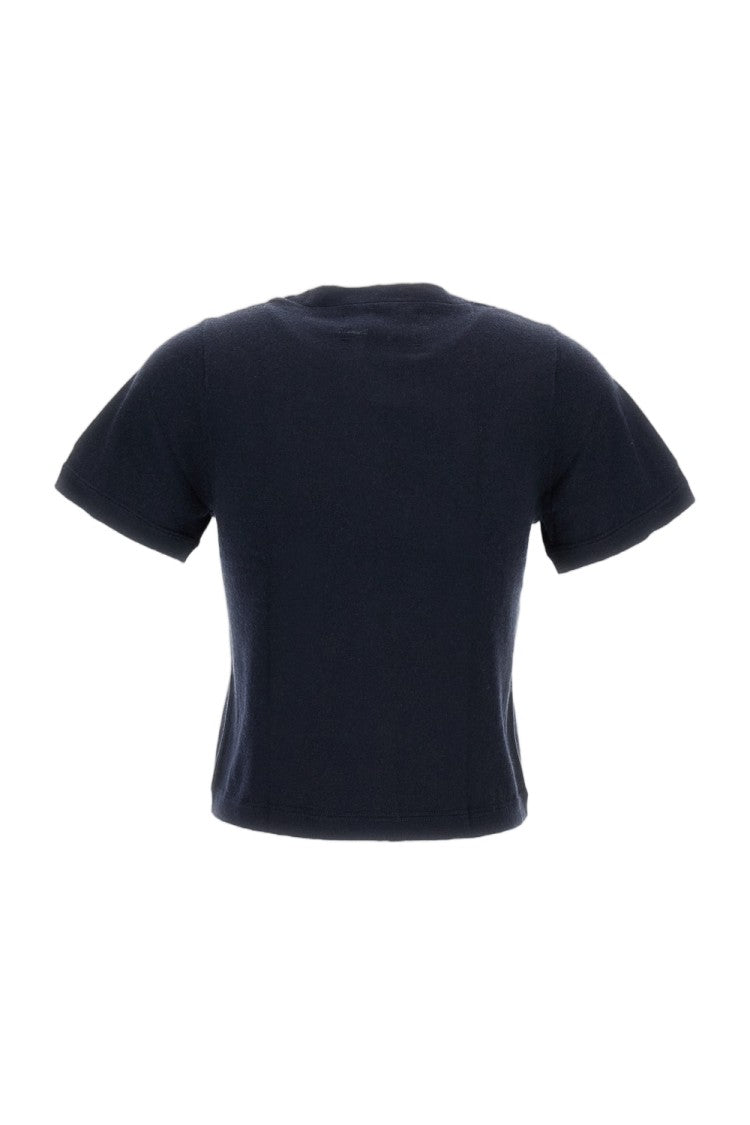 Extreme Cashmere Navy Blue N.267 Tina Cropped T-Shirt