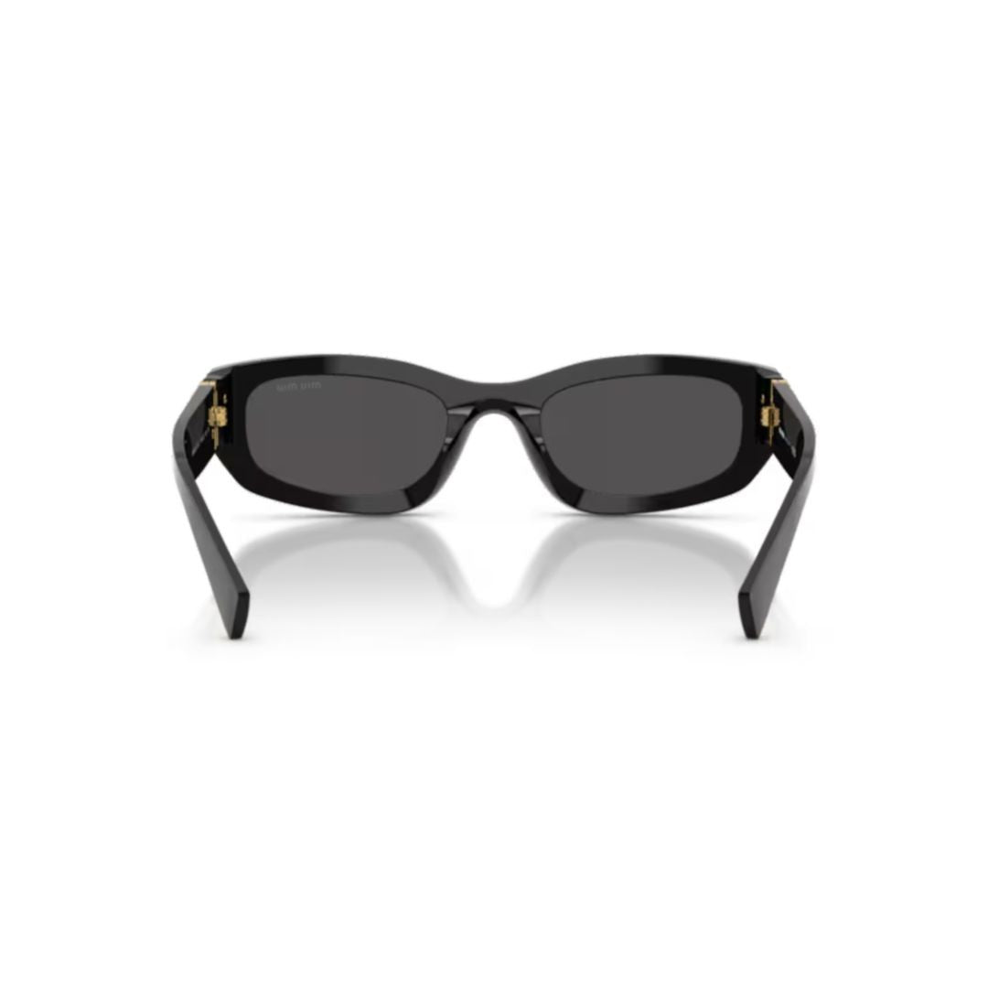 Miu Miu Rectangular Sunglasses With Glossy Black Acetate Frame