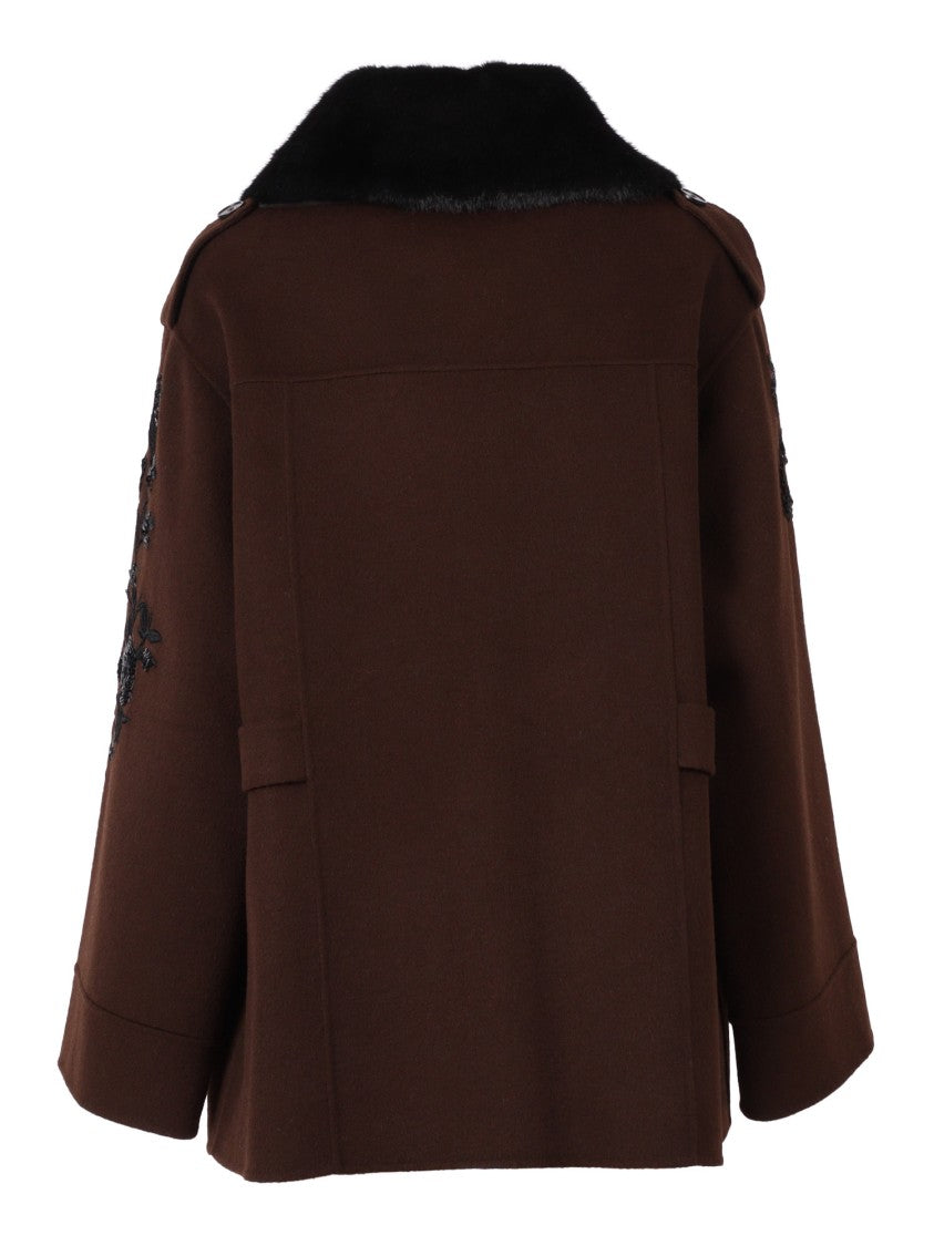 Ermanno Scervino Double-Breasted Caban Coat With Wide Lapels