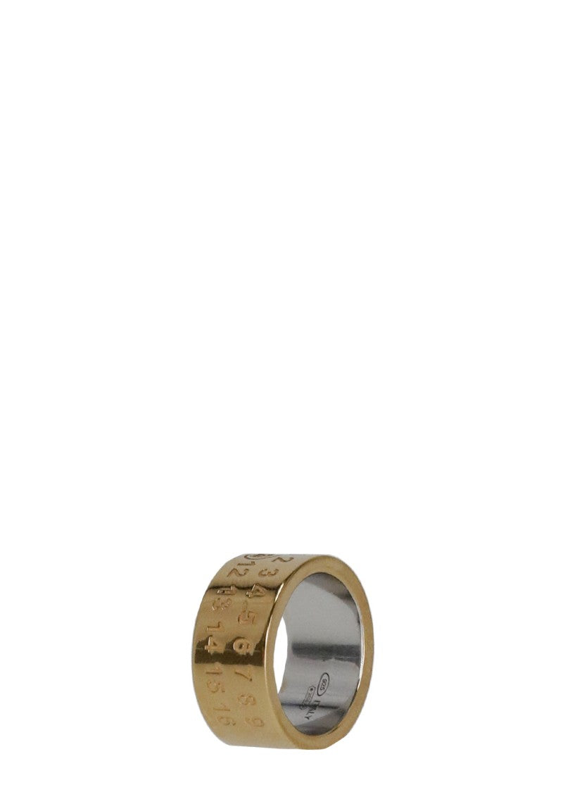 Maison Margiela Embossed Numeric Gold Ring With Synthetic Diamond