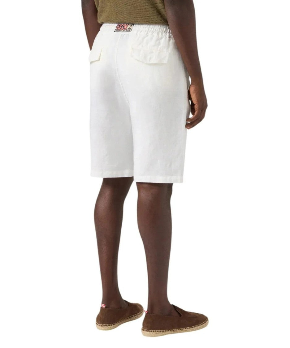 Mc2 Saint Barth White Relaxed-Fit Stripe Shorts