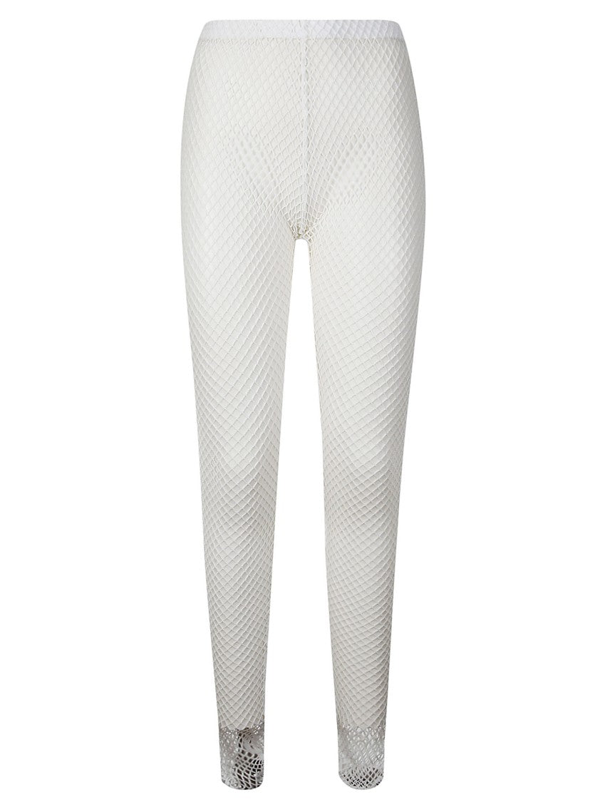 Comme Des Garçons Ankle-Length Fitted Trousers With Diamond Mesh Texture
