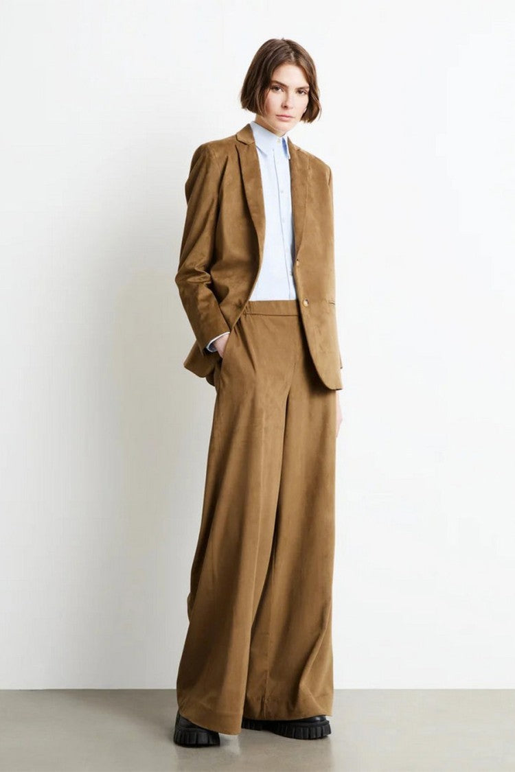 Rrd Camel Elastic-Waist Wide-Leg Pants