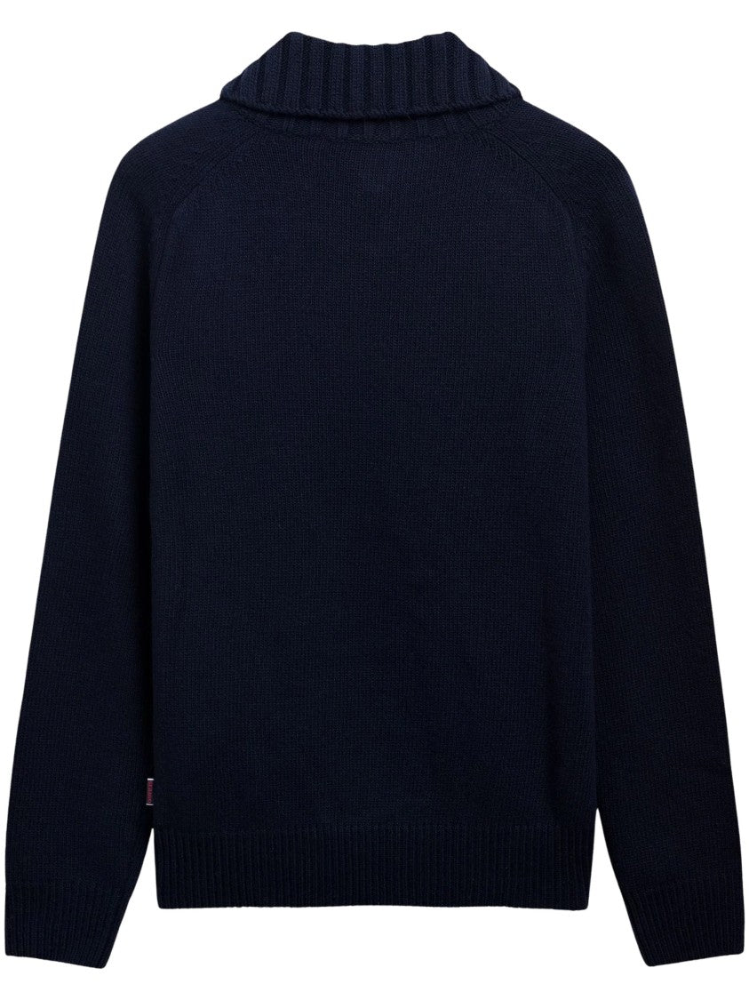 Sebago Textured Knit Sweater With Ribbed Detailing And Subtle Branding