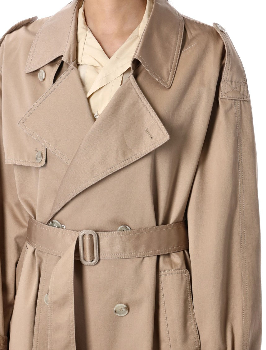 Mm6 By Maison Margiela Sand Cotton Twill Trench Coat