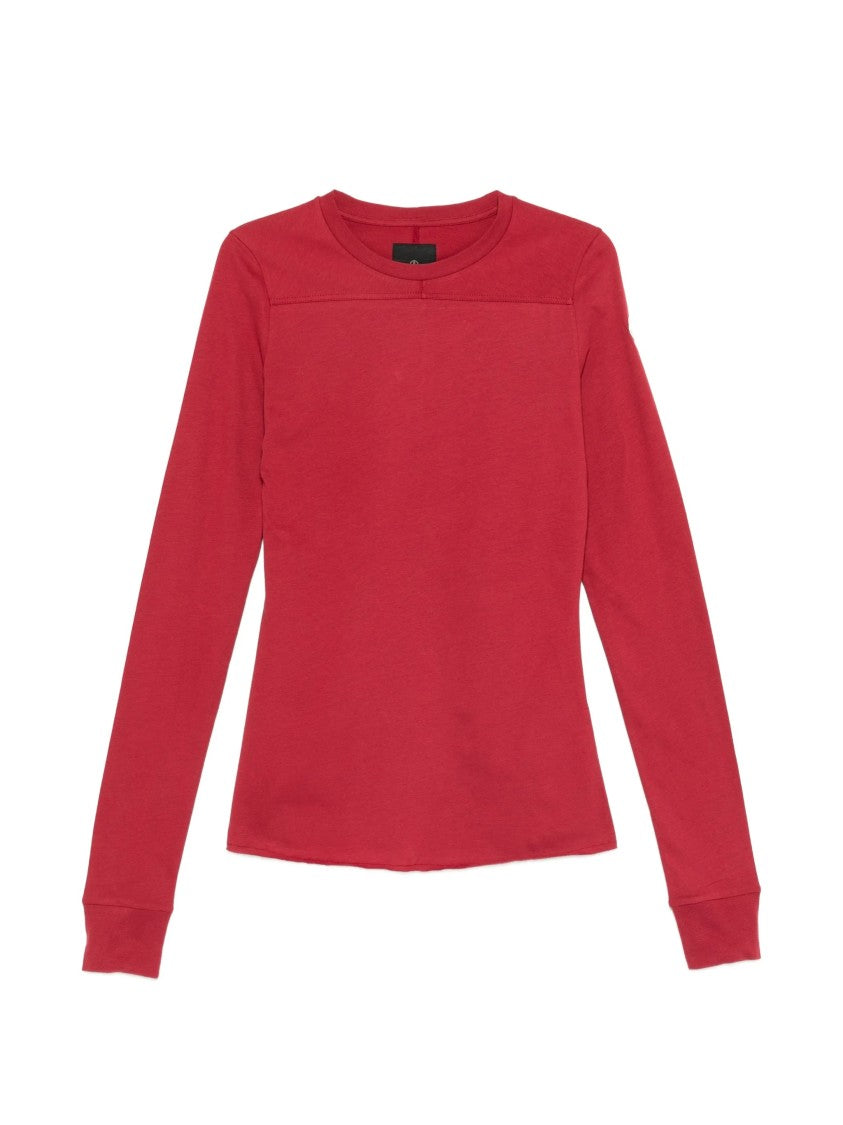 Moncler X Rick Owens Red Knitted Girder Long-Sleeve T-Shirt