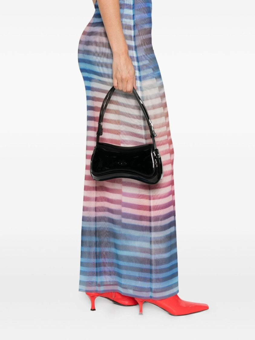 Diesel Curved Black Polyurethane Clutch