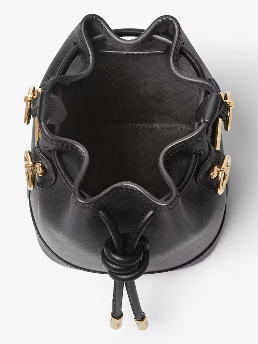 Fendi Mini Mon Tresor Black Leather Bucket Bag