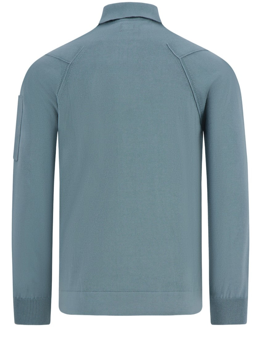 C.P. Company Light Blue Logo Cotton Polo Shirt