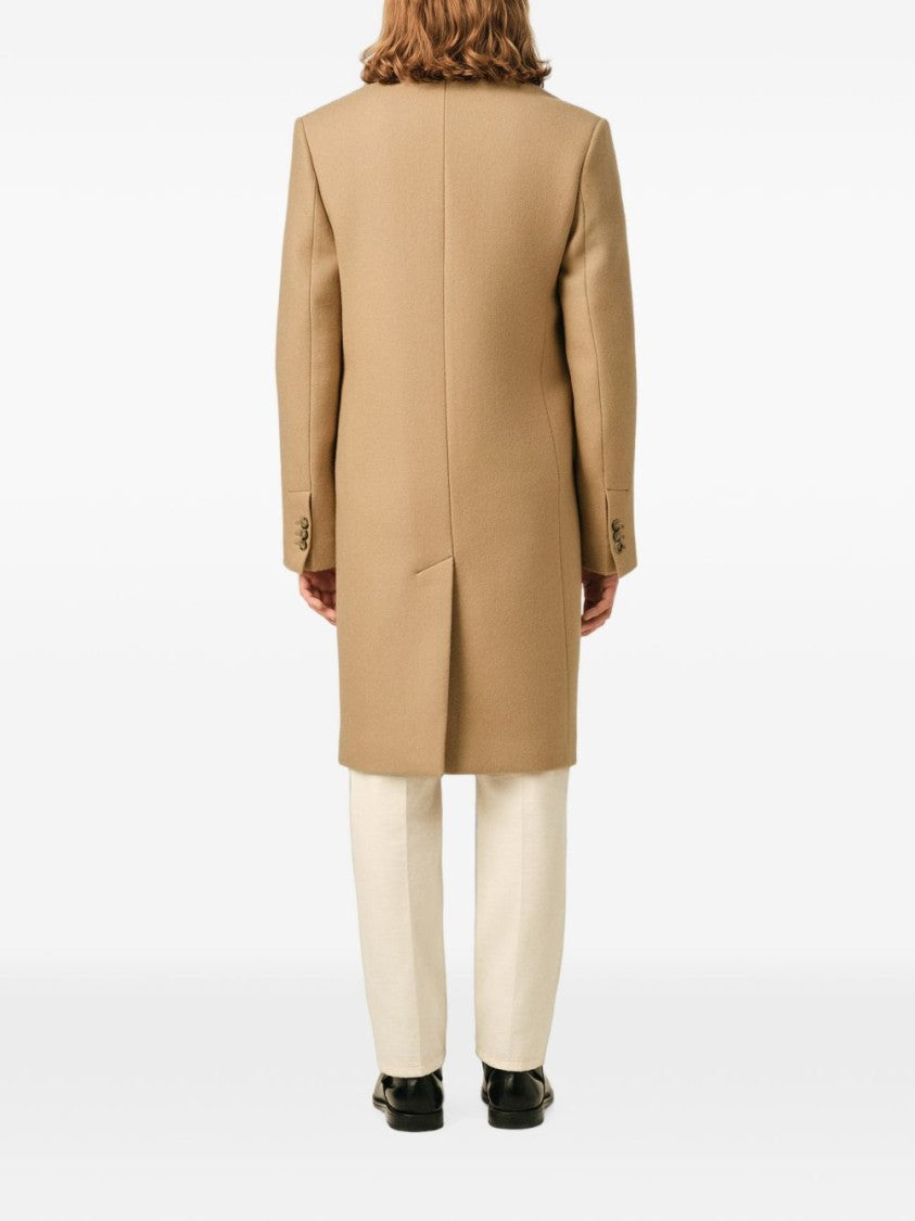 Ami Paris Double-Breasted Structured Coat With Wide Lapels