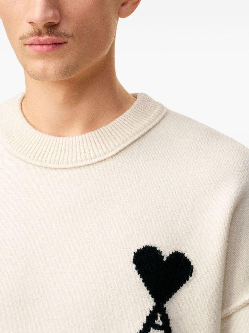 Ami Lightweight Sweater With Heart Emblem