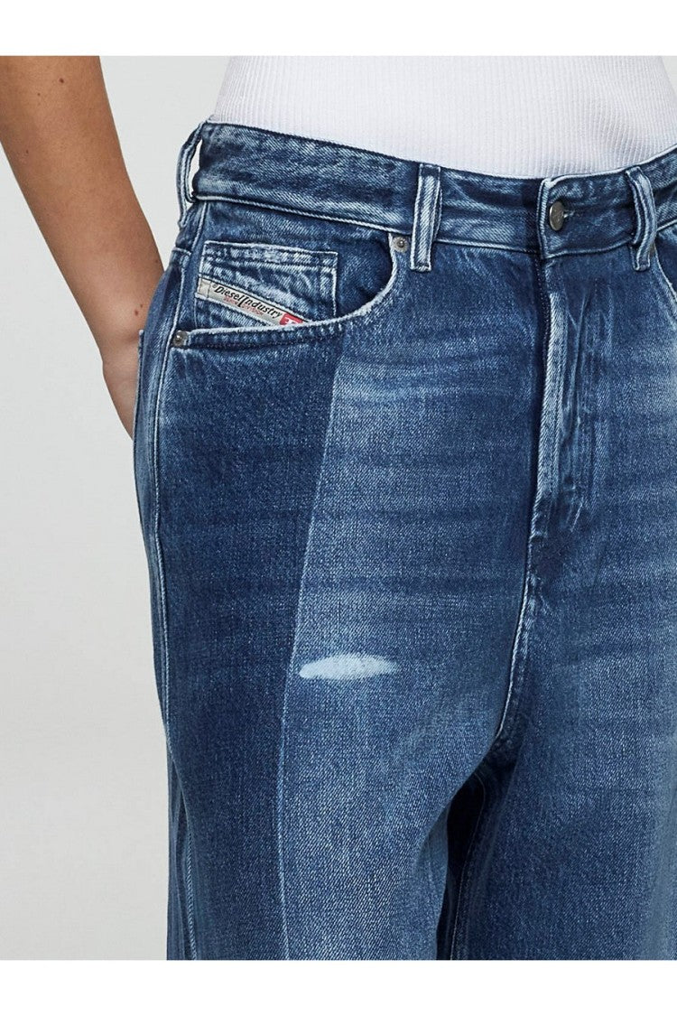 Diesel High-Waisted Wide-Leg Denim Jeans
