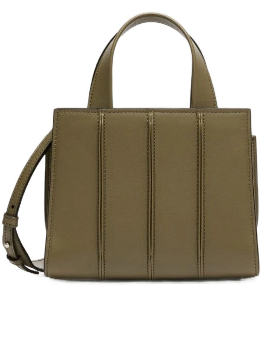 Max Mara Structured Handbag With Vertical Stitched Panels And Adjustable Strap