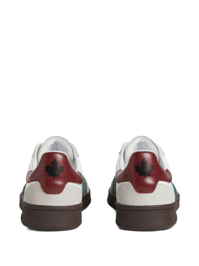 Dsquared2 White Leather Sneakers With Side Stripe Detailing