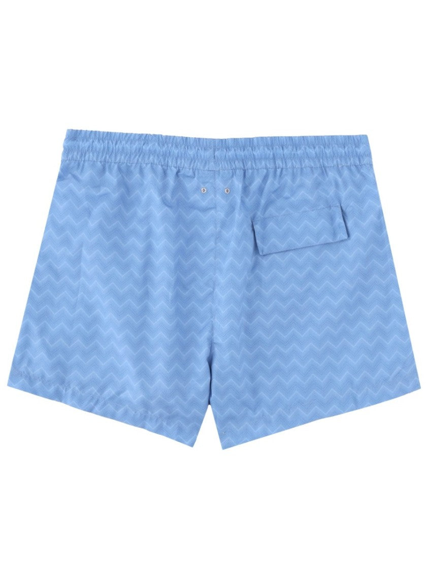 Missoni Swim Shorts With Zigzag Pattern And Adjustable Waistband
