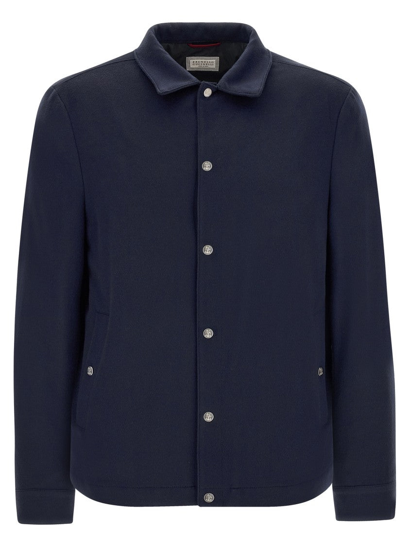 Brunello Cucinelli Light Cashmere Flannel Overshirt