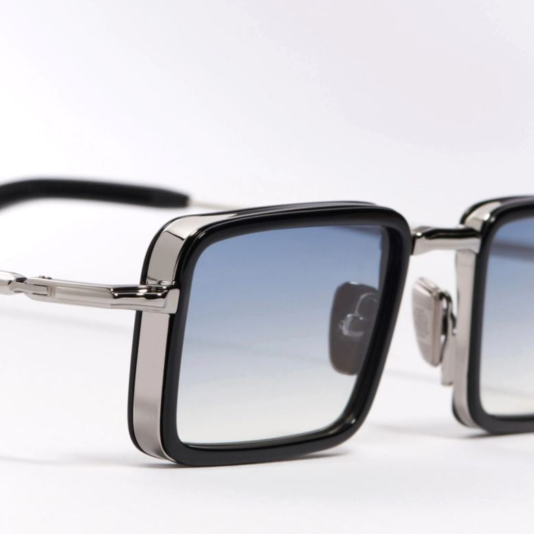 John Dalia Blue Pierce Gradient Rectangular Sunglasses
