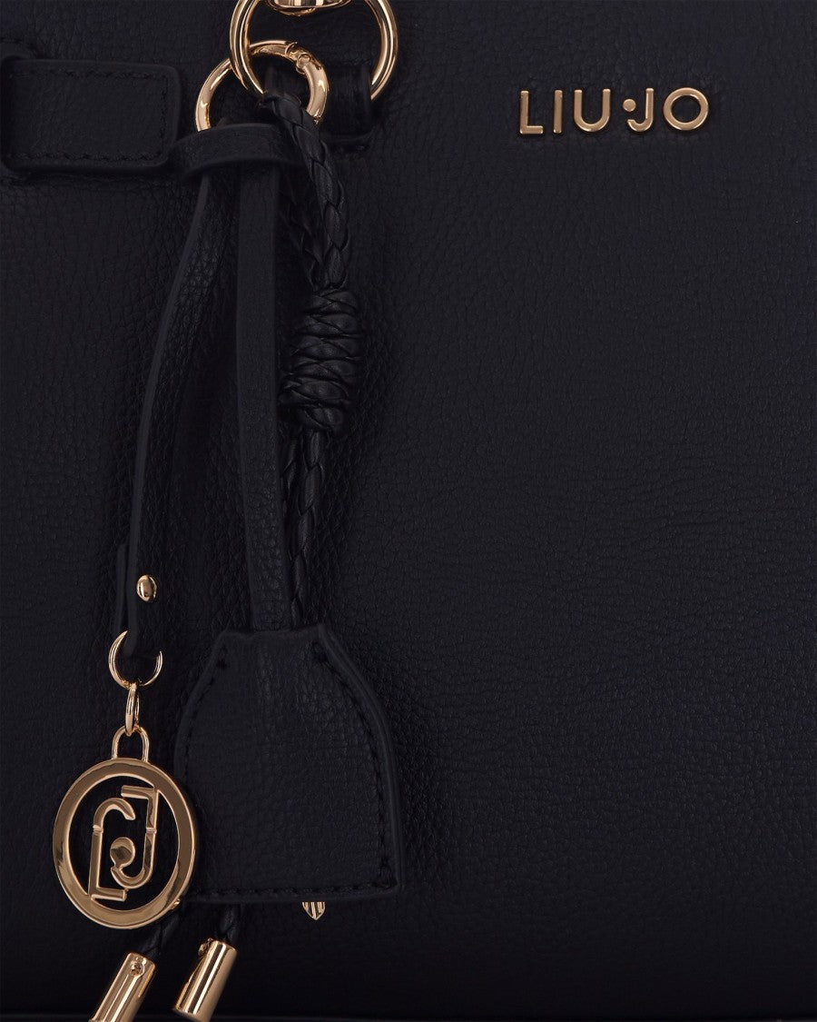 Liu Jo Black Satchel S Textured Vegan Bag