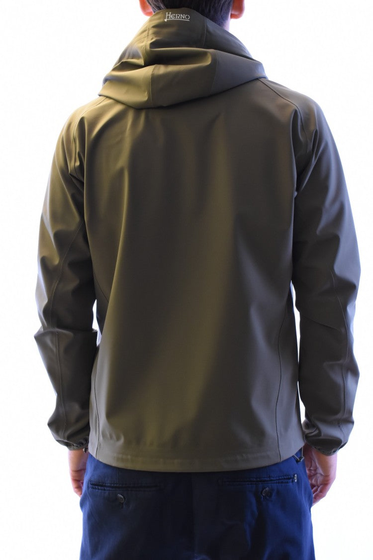 Herno Green Technical Nylon Zip-Up Jacket
