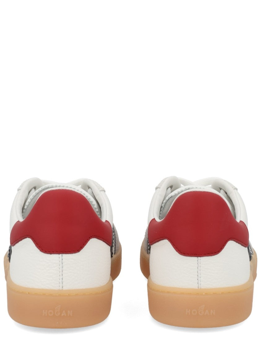 Hogan White Grey Suede Overlays Sneakers