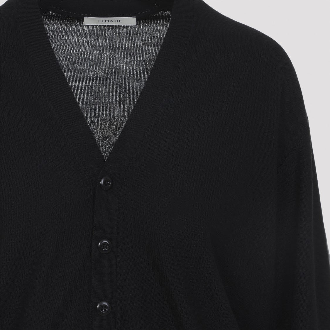 Lemaire Black Wool Twisted Cardigan