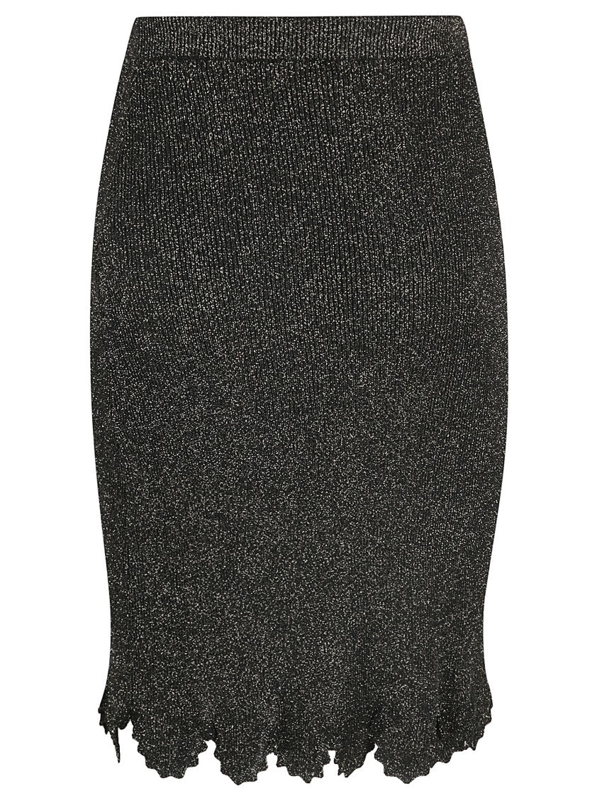 Chloé Fitted Black Skirt With Scalloped Hem