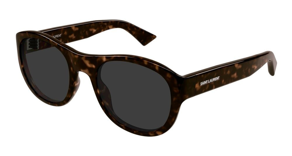 Saint Laurent Havana Maxime Rounded Frame Sunglasses