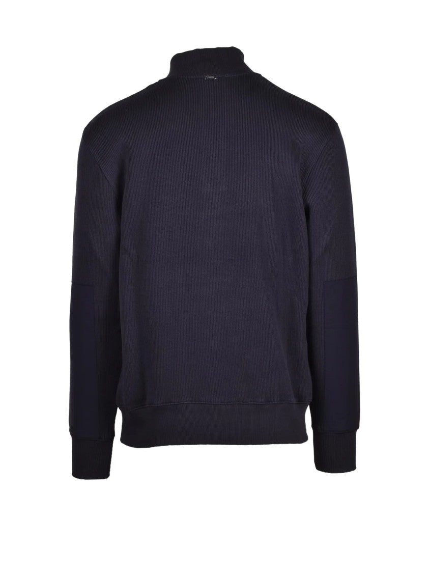 Herno Resort Resort Sweater With Nylon Inserts And Modern Textural Contrast