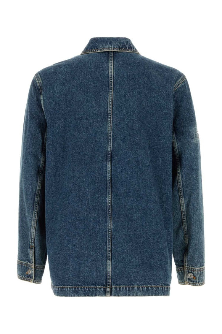 Salvatore Ferragamo Relaxed-Fit Vintage Denim Jacket With Button-Up Front