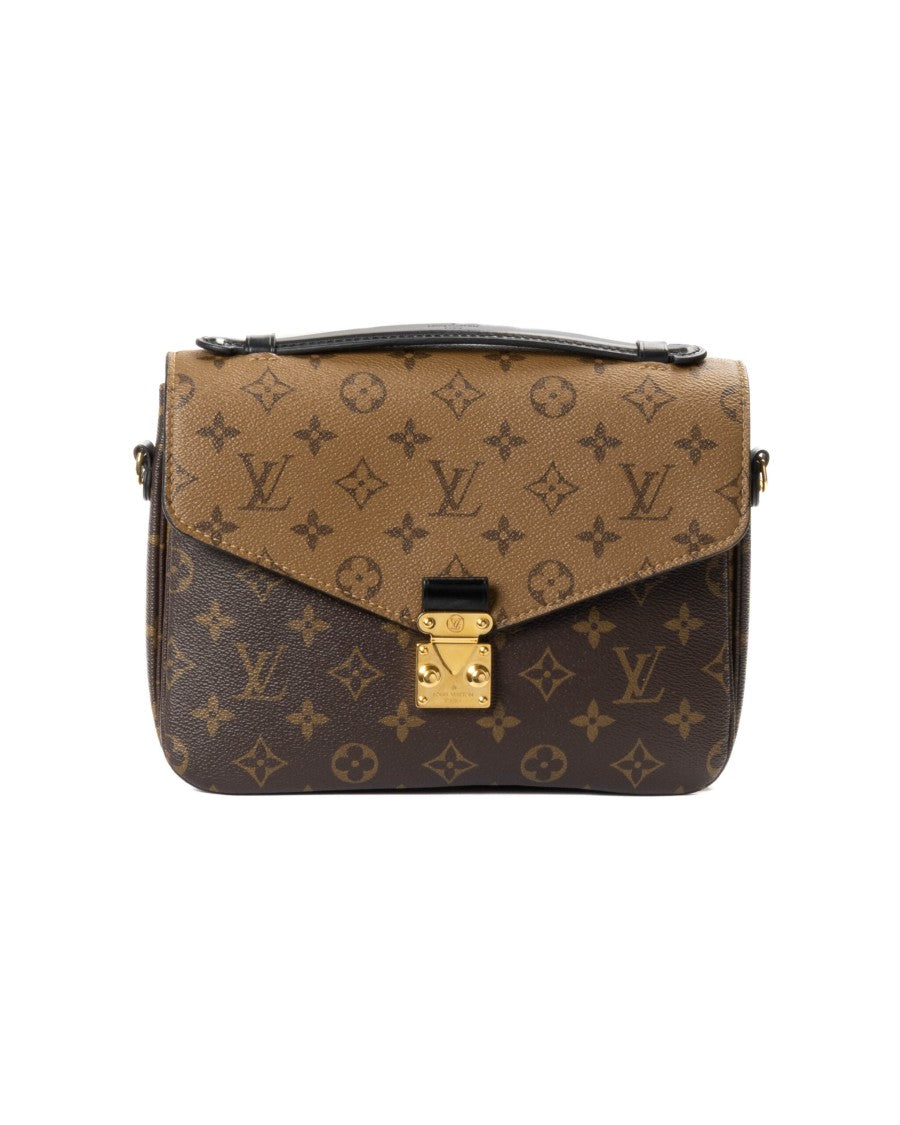 Louis Vuitton Brown Pochette Metis Mm Reverse Monogram Bag