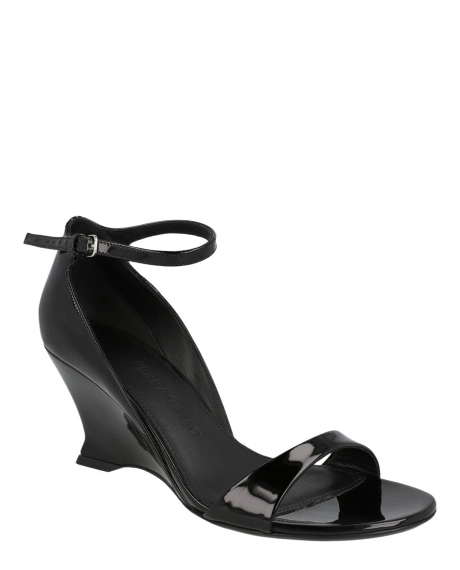 Ferragamo Vidette Patent Leather Wedge Sandals