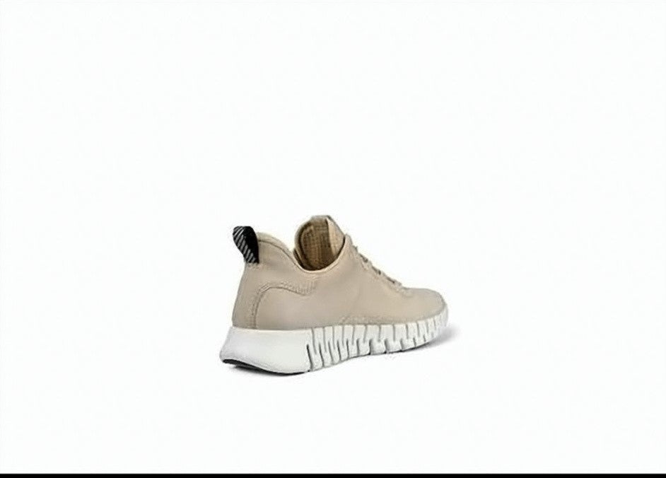 Ecco Smooth Leather Sneakers With White Segmented Sole