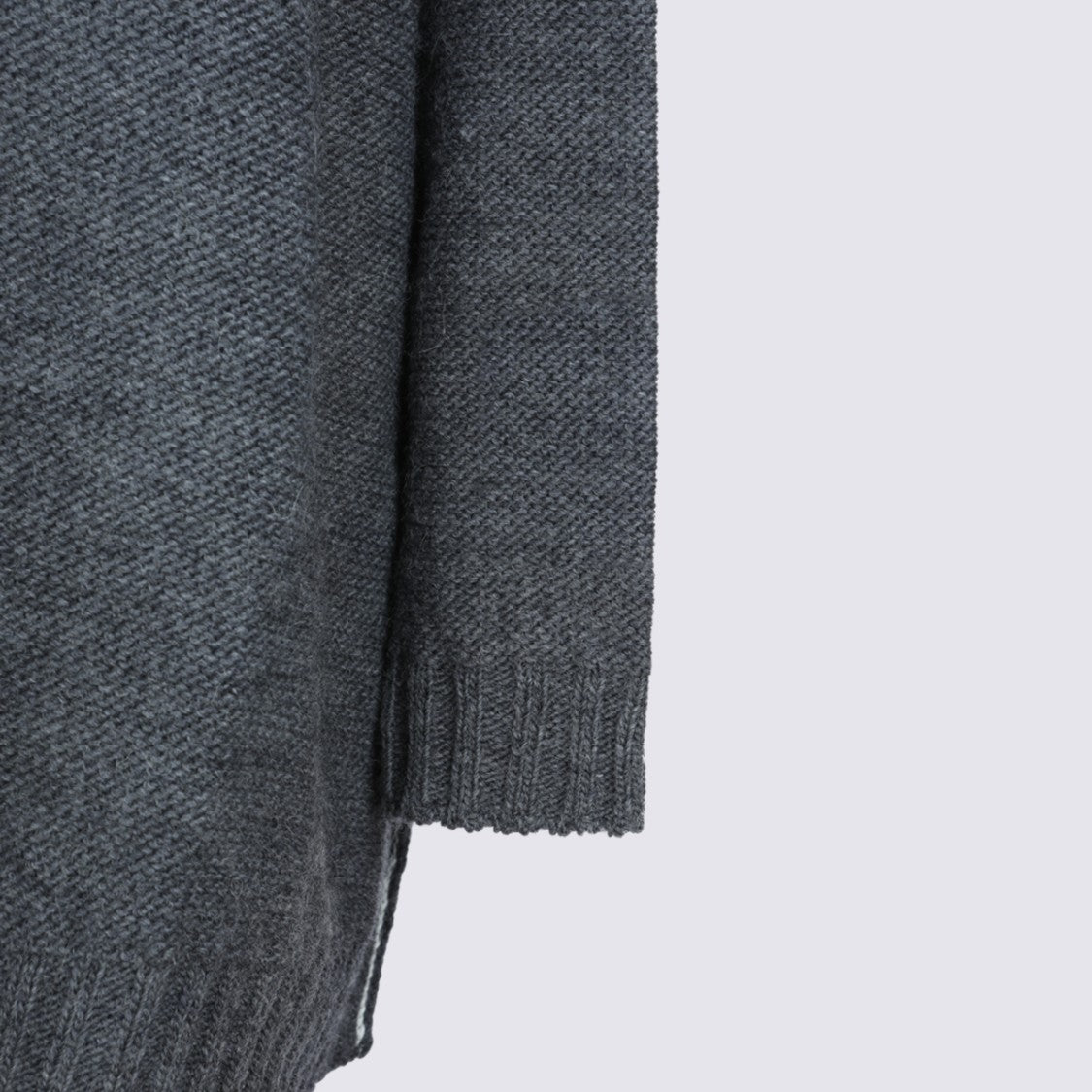 Mm6 By Maison Margiela Textured Knit Oversized Sweater With Deep V-Neckline