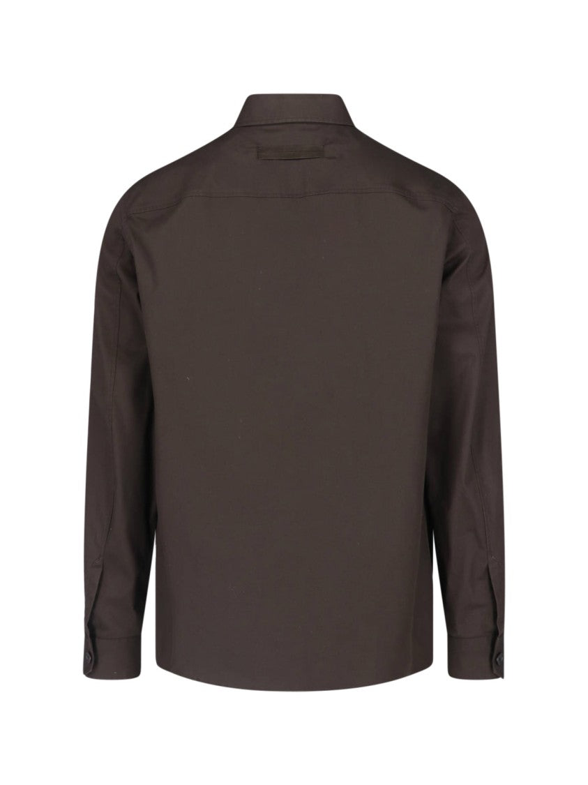 Zegna Brown Structured Tailored Silhouette Shirt