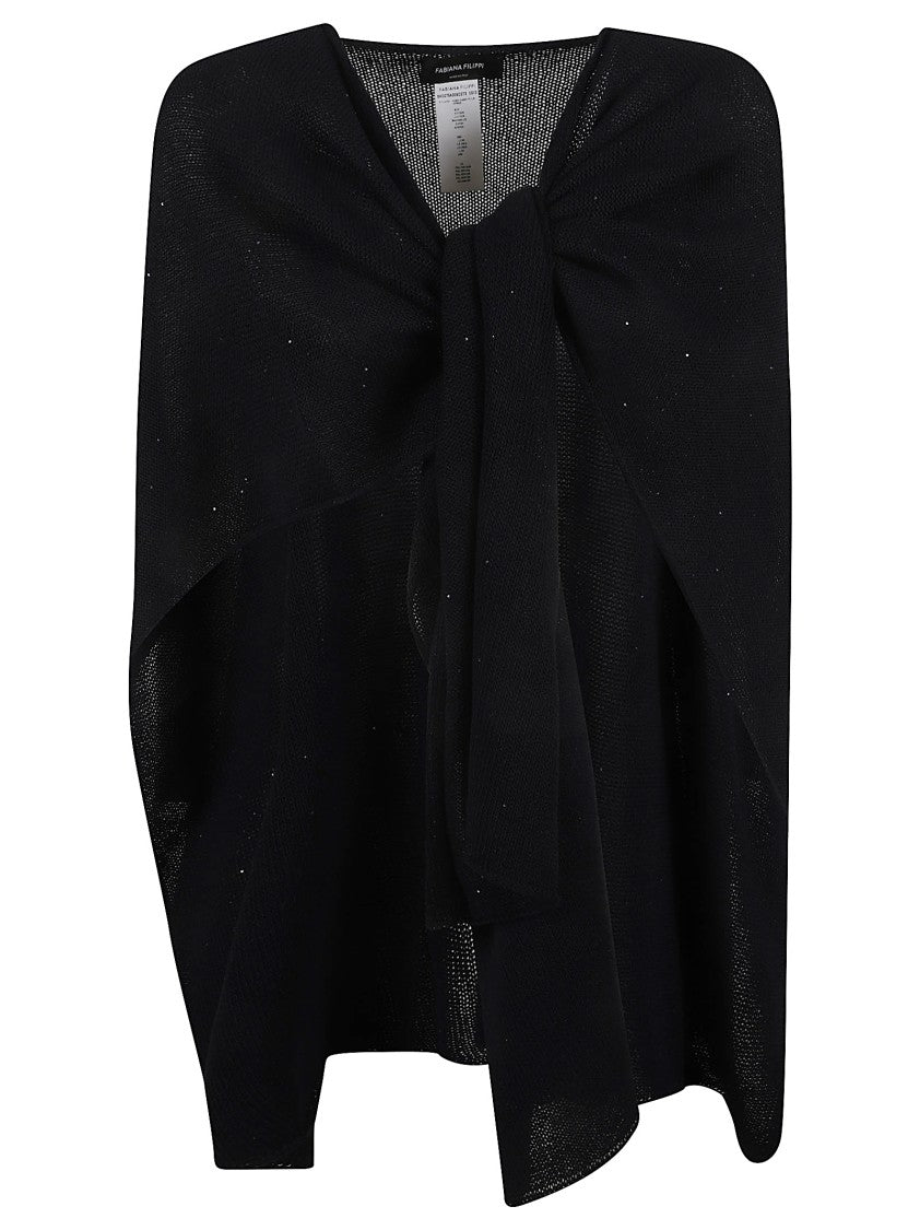 Fabiana Filippi Loose-Fit Blue Shirt With Deep V-Neckline