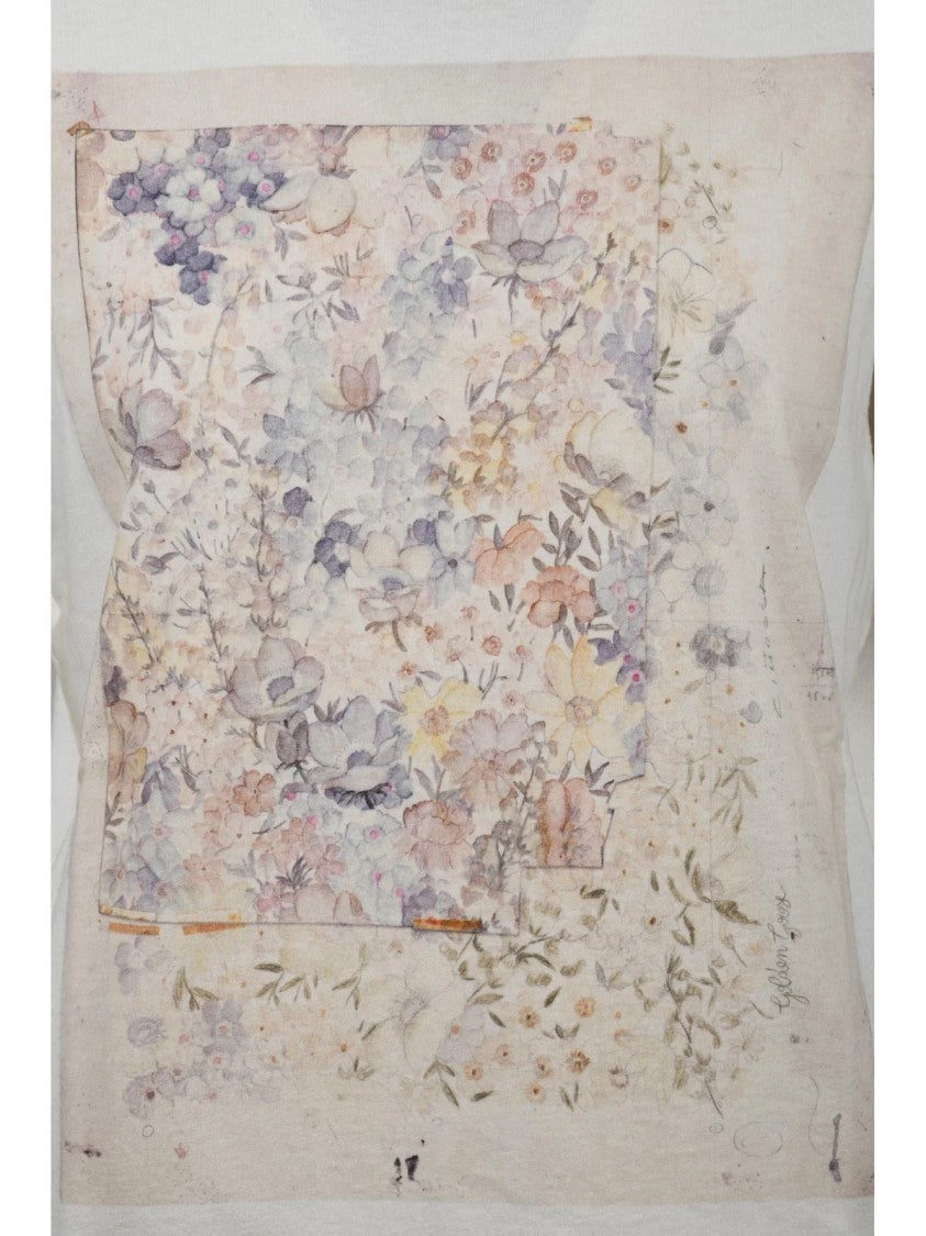 Golden Goose White Cotton Floral T-Shirt