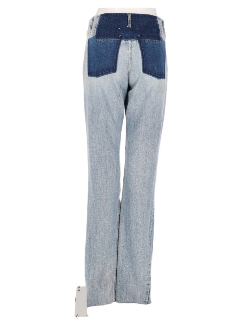 Maison Margiela Light Wash Denim Trousers With Unique Contrast Details