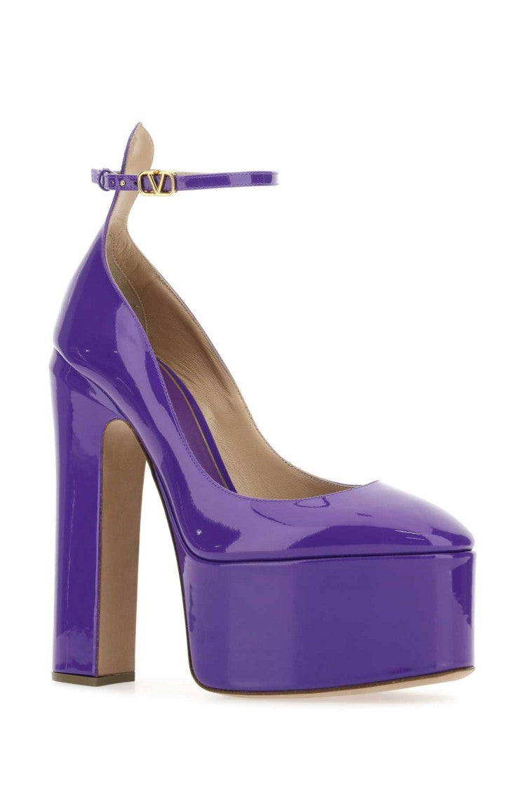 Valentino Garavani Purple Leather Tan-Go Pumps