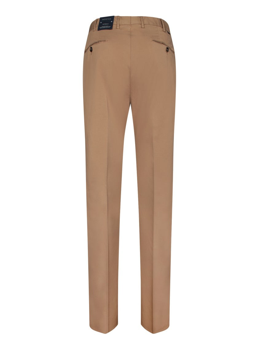 Incotex Tailored Beige Trousers With Smooth Finish