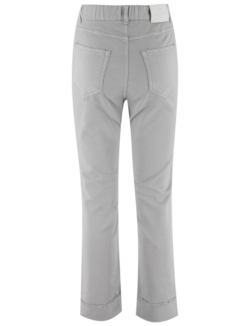 Panicale High-Waisted Trousers With Jewel-Embellished Turn-Up Detail