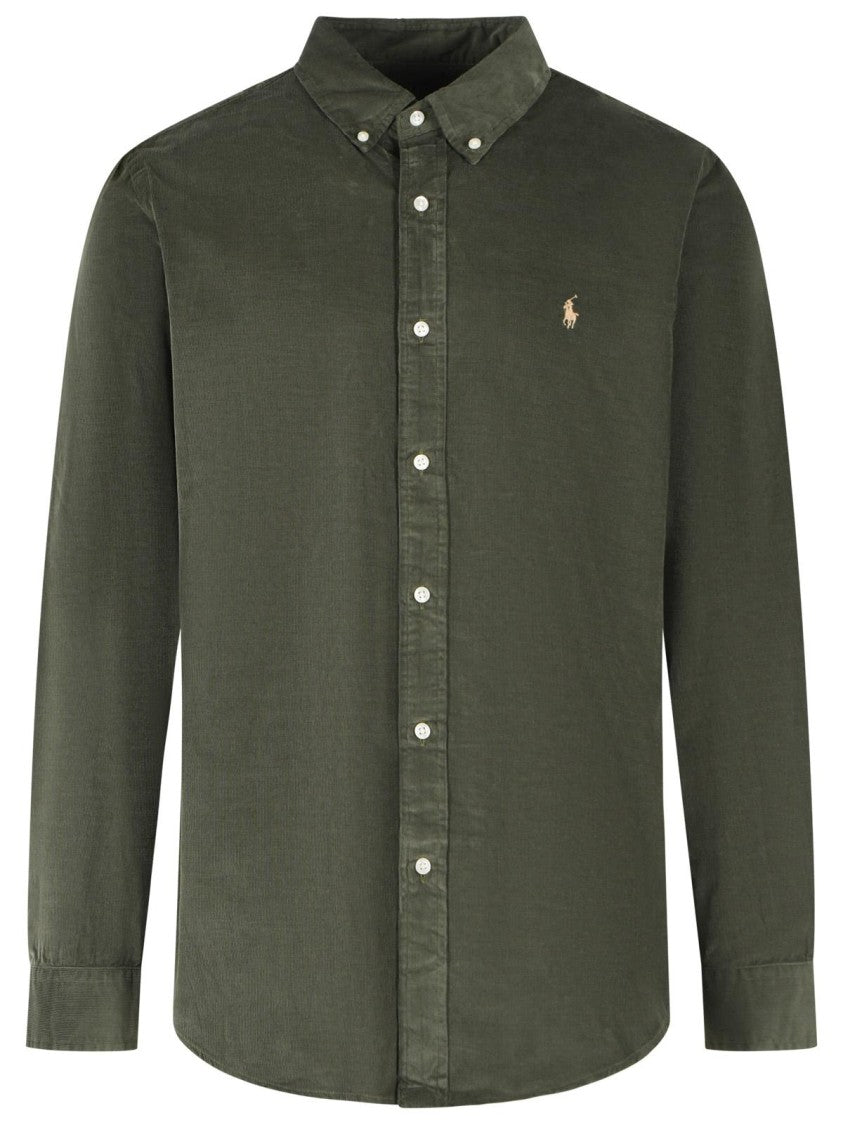 Polo Ralph Lauren Green Corduroy Button-Down Cotton Shirt