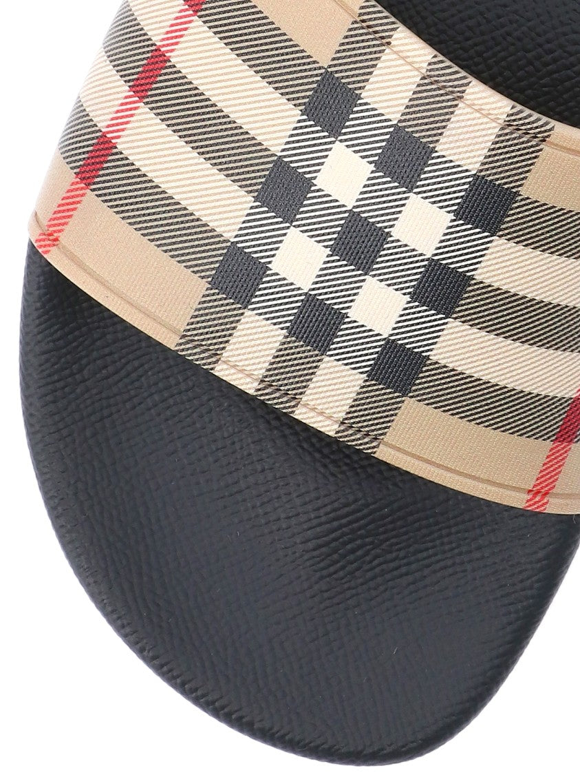 Burberry Beige Minimalist Strap Flat Sandals