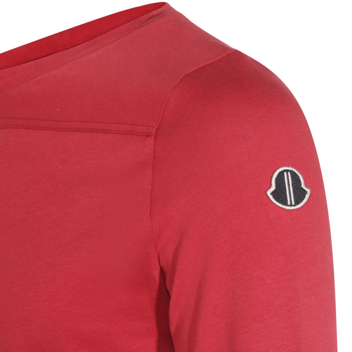 Moncler X Rick Owens Red Girder Knitwear With Choker Neckline And Embroidered Logo