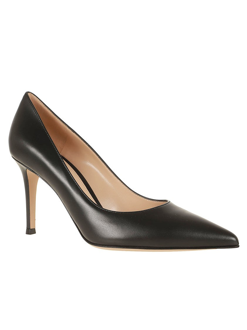 Gianvito Rossi Tapered Silhouette Black Nappa Leather Pumps