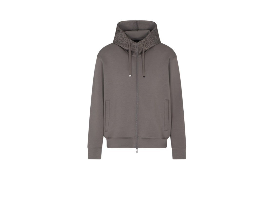 Armani Exchange Hooded Sweatshirt Quilted Technical Fabric Insert