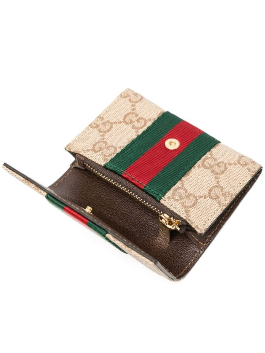 Gucci Beige Card Case Canvas Cardholder
