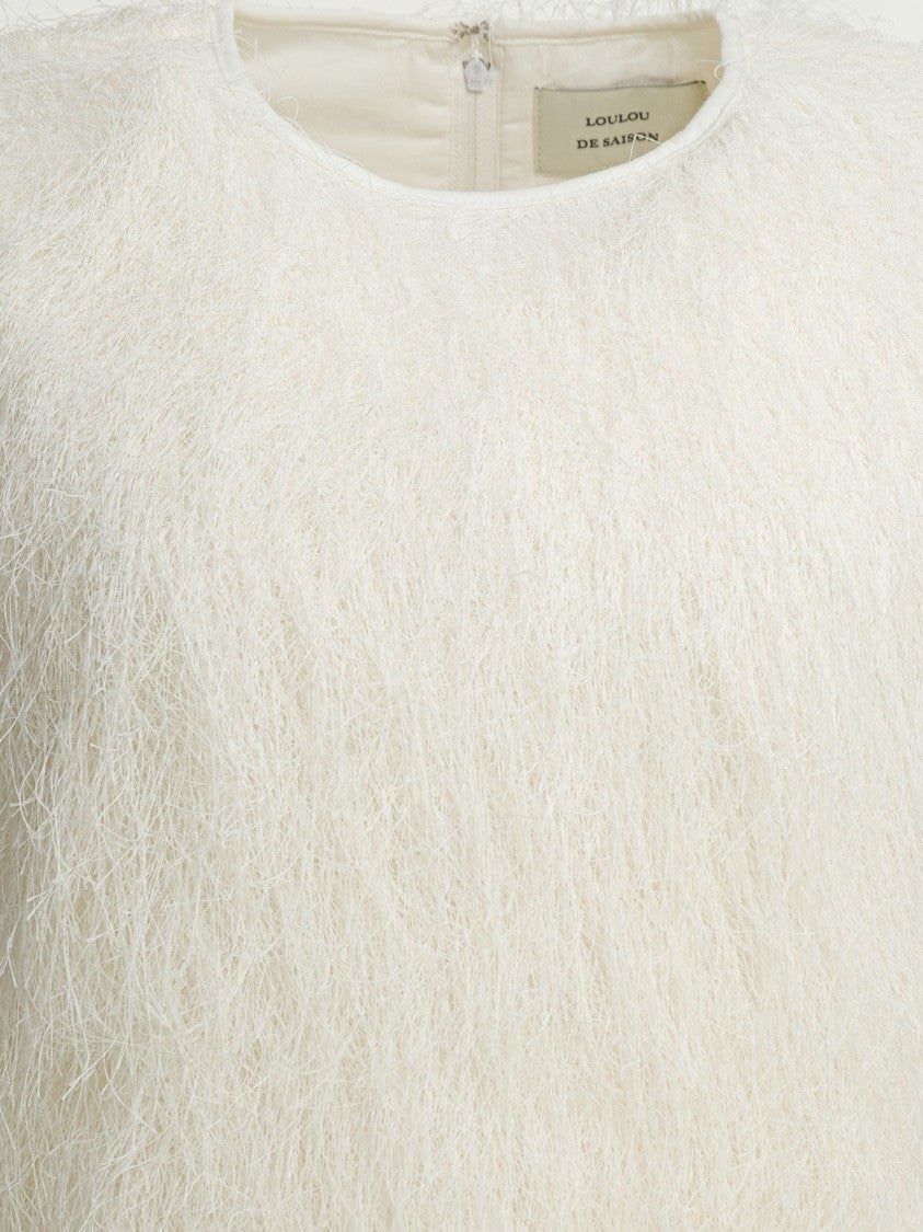 Loulou De Saison Textured Sleeveless Top With Fluffy Surface