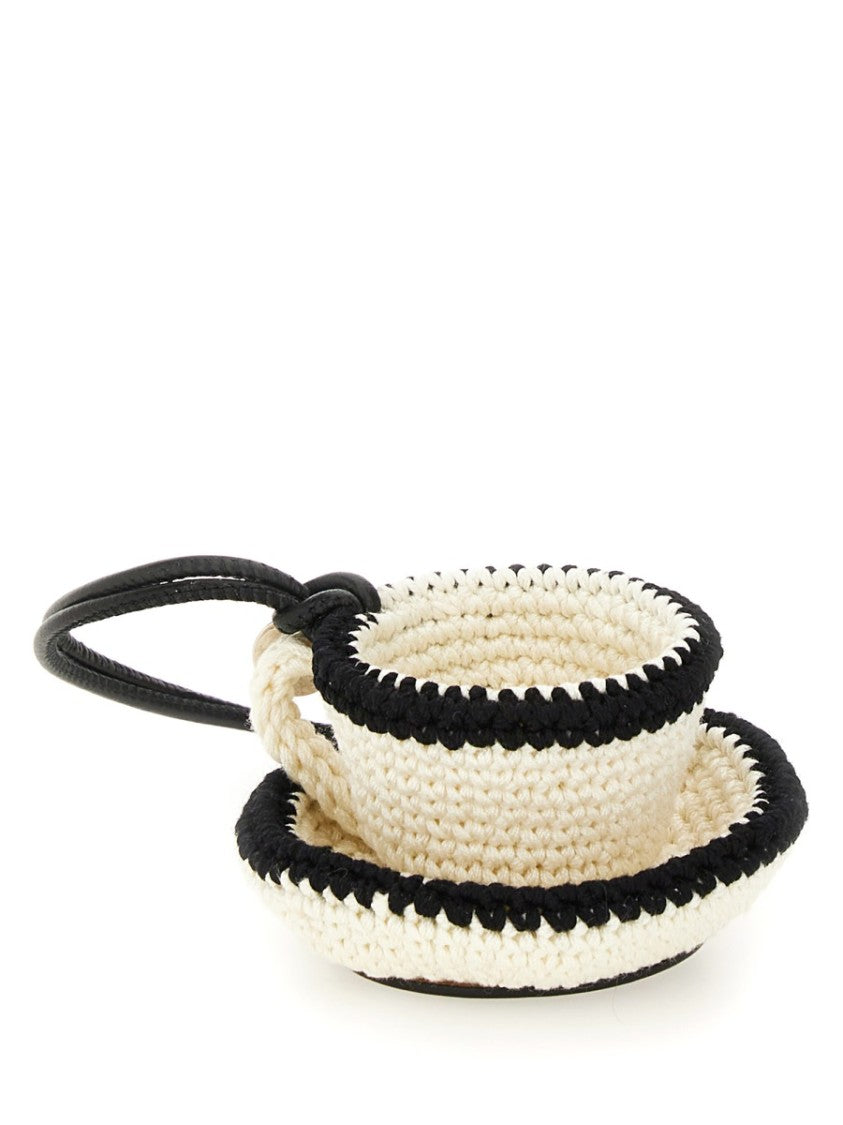J. W. Anderson Teacup Charm In Woven Cotton And Leather